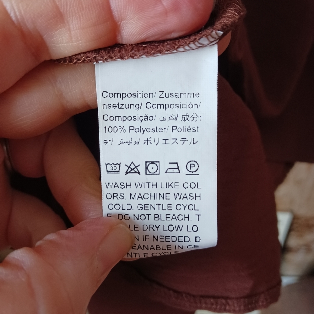 Shein Curve Chocolate Brown Bat Wing Crepe Blouse Size 3XL - Picture 8 of 10